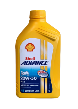  Shell Advance Aceite de motor de motocicleta basado sintético  4T AX7 10W-40, paquete de 1 litro : Automotriz